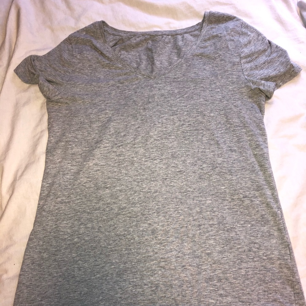 Gray V-neck top